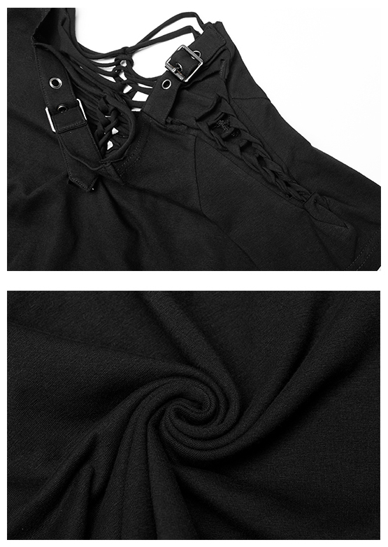 T-shirt à laçages effet déchiré