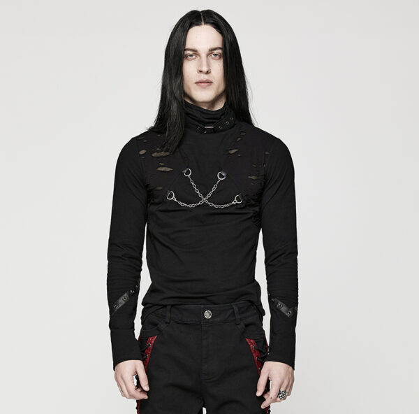 T-shirt déchiré à chaînes