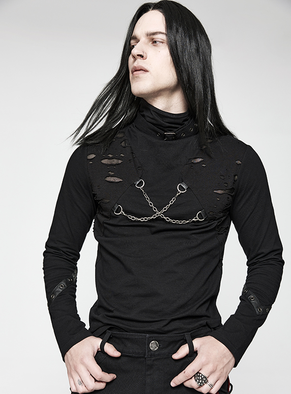 T-shirt déchiré à chaînes