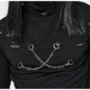 T-shirt déchiré à chaînes