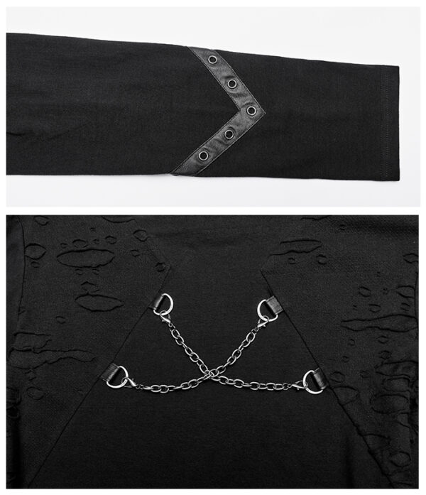 T-shirt déchiré à chaînes