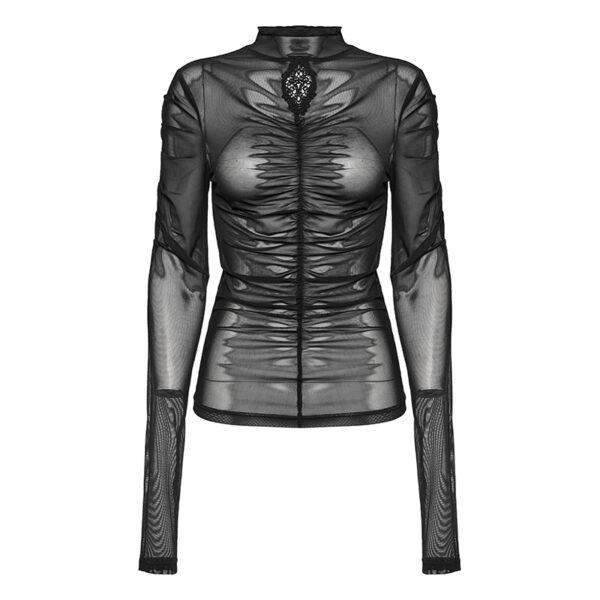 Haut en voilage à fronces et broderie Haut en voilage à fronces et broderie