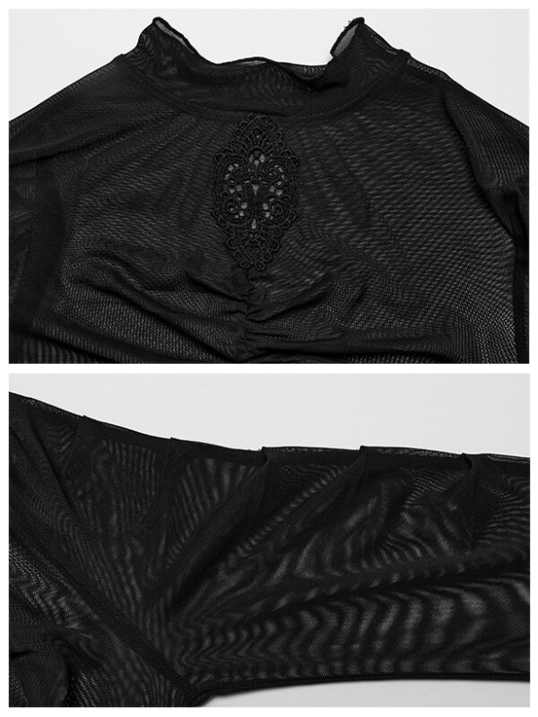 Haut en voilage à fronces et broderie Haut en voilage à fronces et broderie