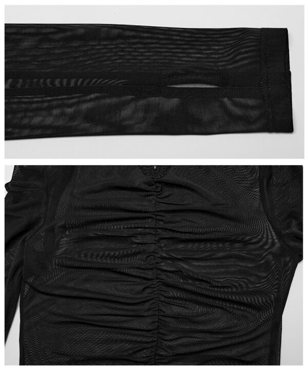 Haut en voilage à fronces et broderie Haut en voilage à fronces et broderie