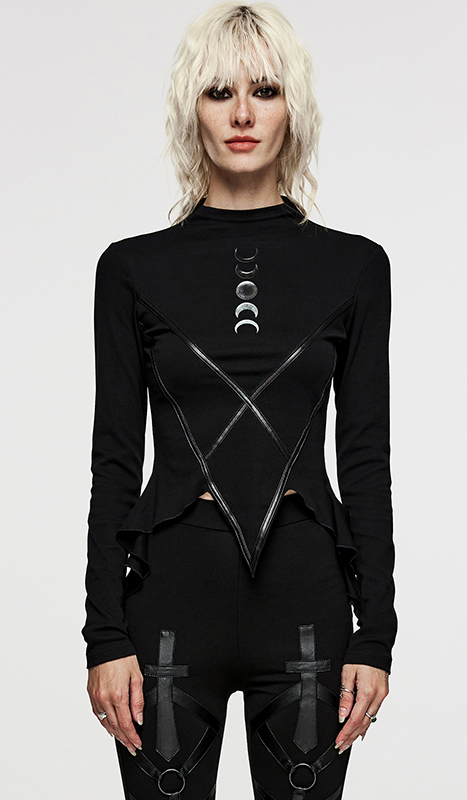 T-shirt à pentacle découpé et cycle lunaire