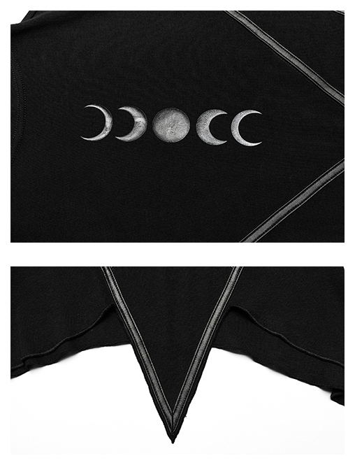 T-shirt à pentacle découpé et cycle lunaire