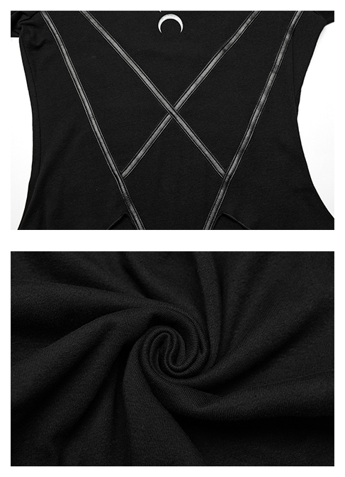 T-shirt à pentacle découpé et cycle lunaire