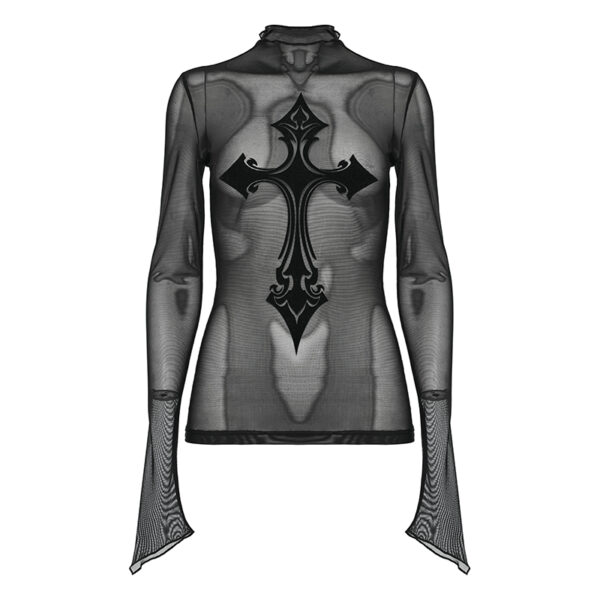 Haut en voilage à grande croix en velours Haut en voilage à grande croix en velours