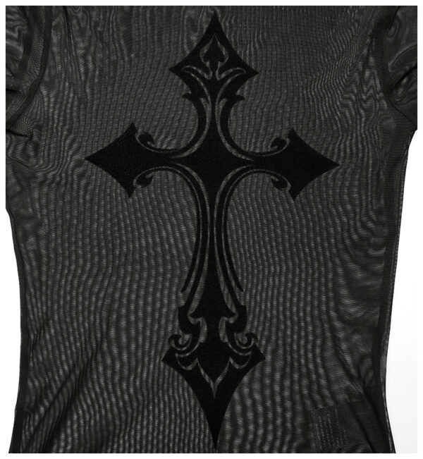 Haut en voilage à grande croix en velours Haut en voilage à grande croix en velours