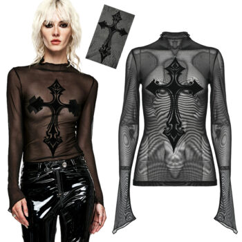 Haut en voilage à grande croix en velours Haut en voilage à grande croix en velours