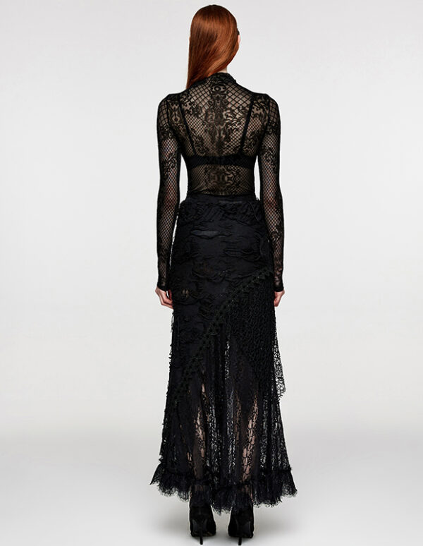 Haut en voilage à motif dentelle