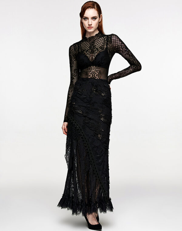 Haut en voilage à motif dentelle