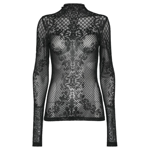 Haut en voilage à motif dentelle