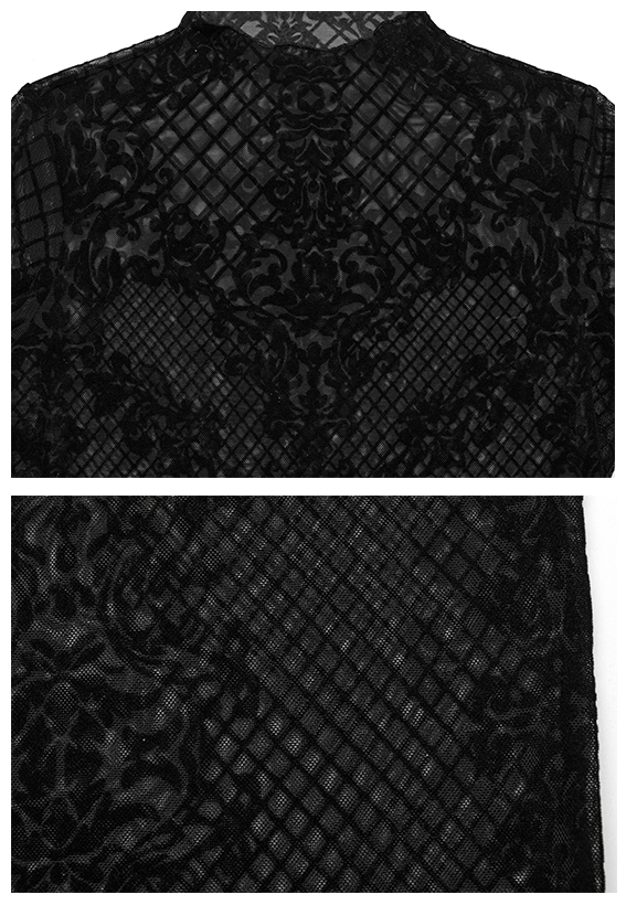 Haut en voilage à motif dentelle