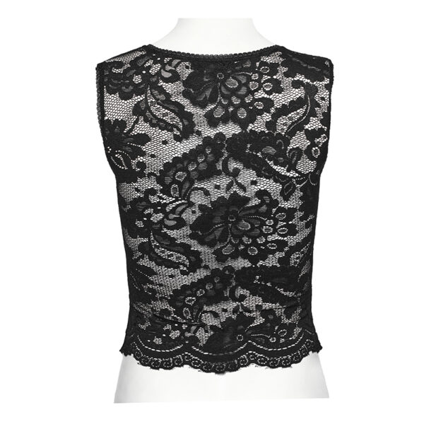 Haut en dentelle avec croix brodée