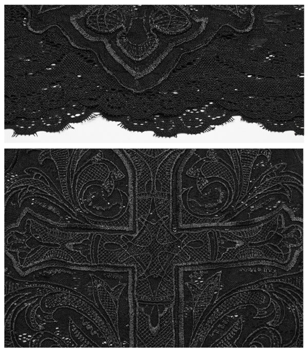 Haut en dentelle avec croix brodée