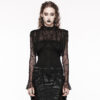 Haut à dentelle drapée et perles noir