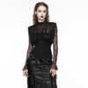 Haut à dentelle drapée et perles noir