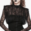 Haut à dentelle drapée et perles noir