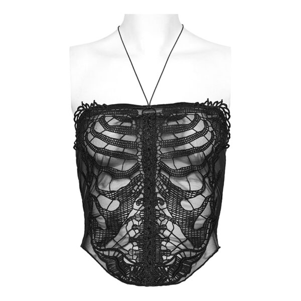 Haut court en voilage à squelette brodé Haut court en voilage à squelette brodé