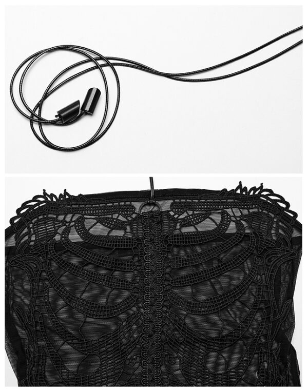 Haut court en voilage à squelette brodé Haut court en voilage à squelette brodé