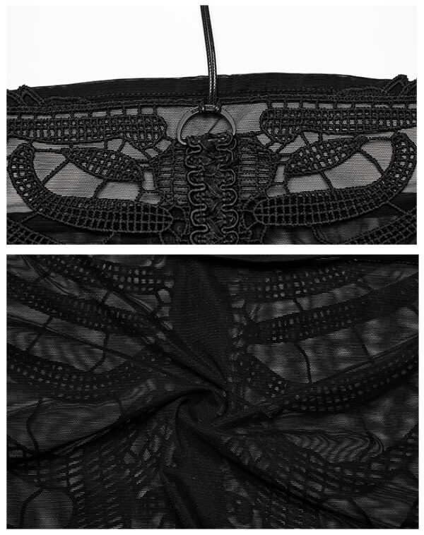 Haut court en voilage à squelette brodé Haut court en voilage à squelette brodé