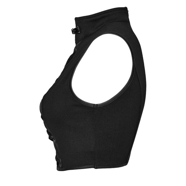 Crop top à voilage et laçages