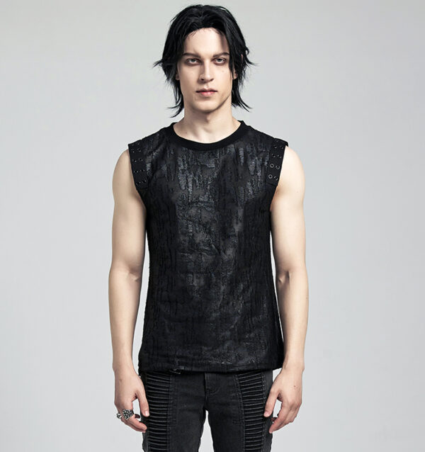 Débardeur à effet déchiré Noir Débardeur à effet déchiré Noir