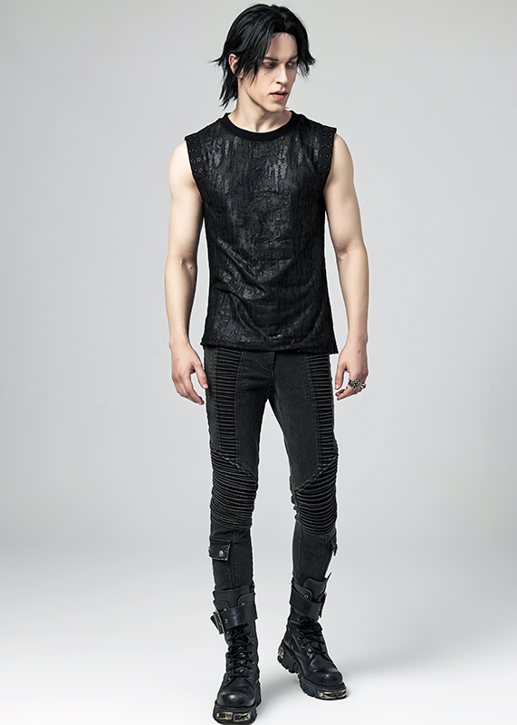 Débardeur à effet déchiré Noir Débardeur à effet déchiré Noir