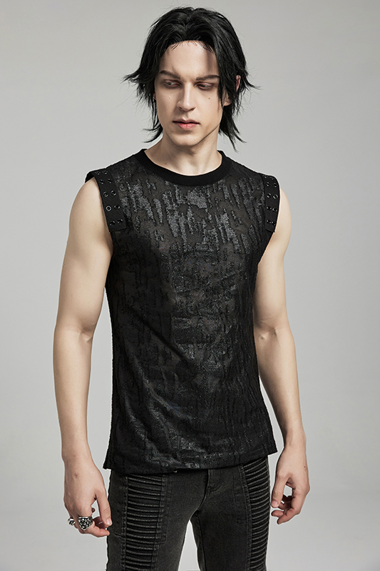 Débardeur à effet déchiré Noir Débardeur à effet déchiré Noir