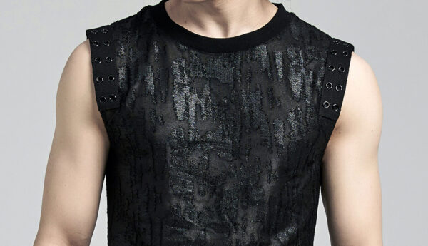 Débardeur à effet déchiré Noir Débardeur à effet déchiré Noir