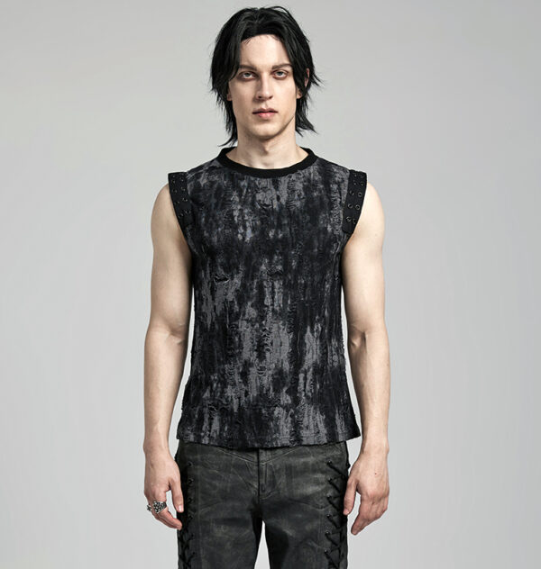 Débardeur à effet déchiré et délavé Débardeur à effet déchiré et délavé