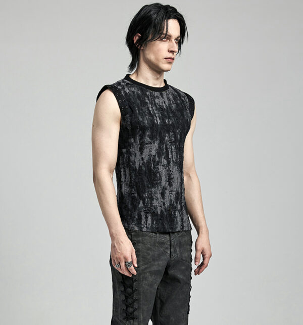 Débardeur à effet déchiré et délavé Débardeur à effet déchiré et délavé