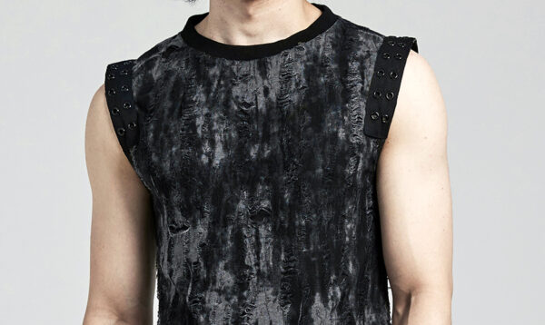 Débardeur à effet déchiré et délavé Débardeur à effet déchiré et délavé