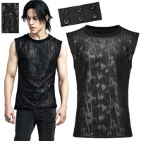 Débardeur déchiré punk homme Punk Rave WT-887-BK.