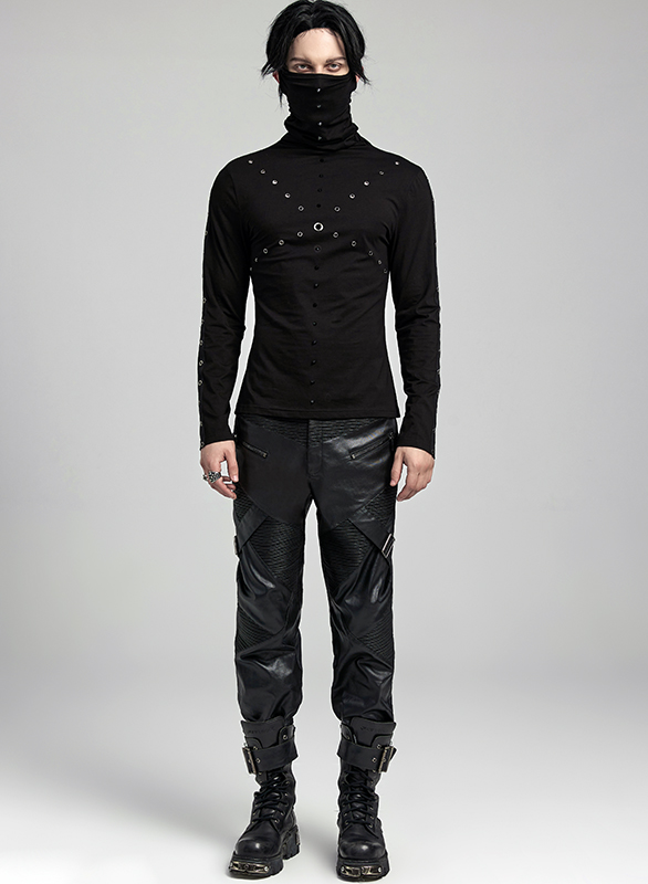 T-shirt col masque à spikes