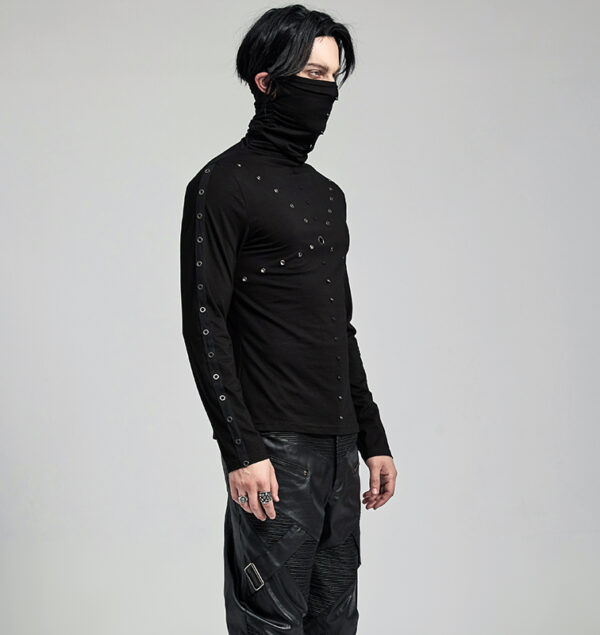 T-shirt col masque à spikes