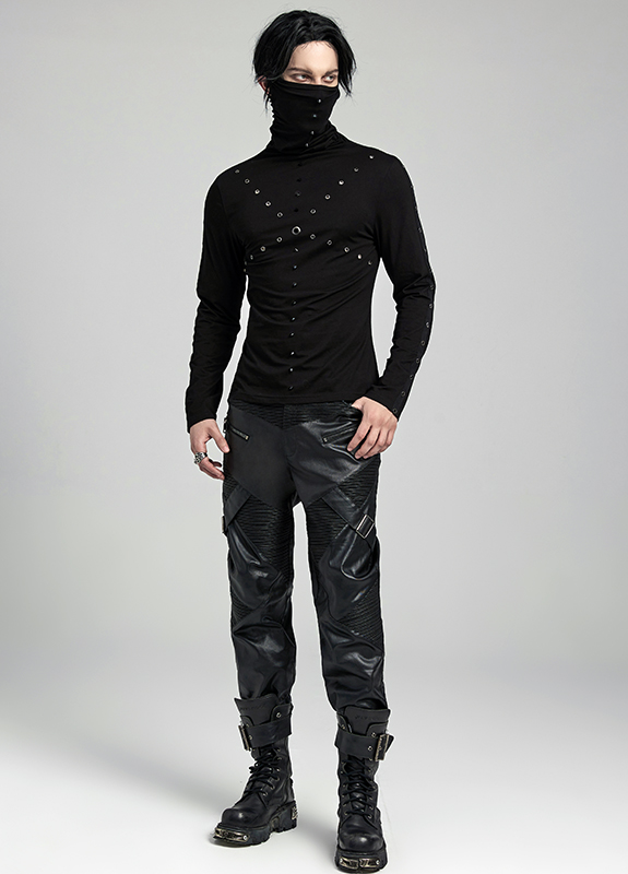 T-shirt col masque à spikes