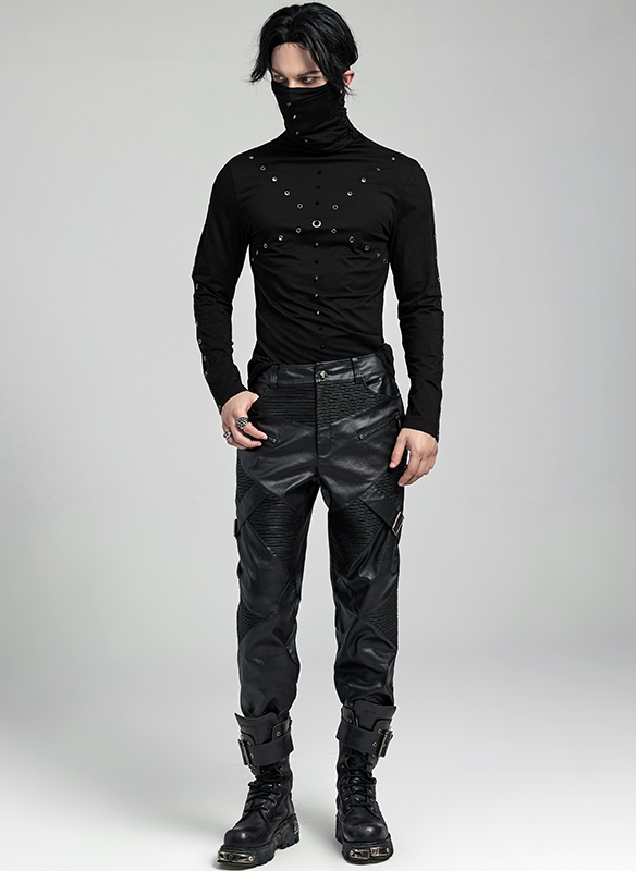 T-shirt col masque à spikes