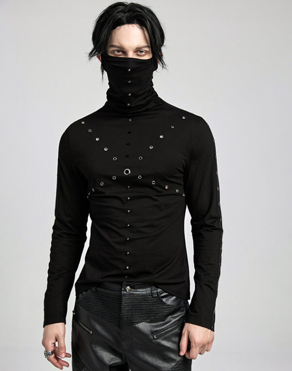 T-shirt col masque à spikes