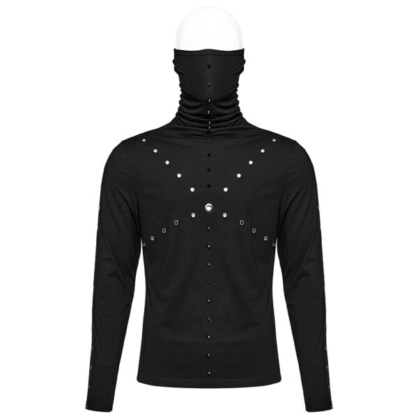 T-shirt col masque à spikes