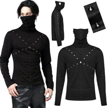 T-shirt col masque à spikes