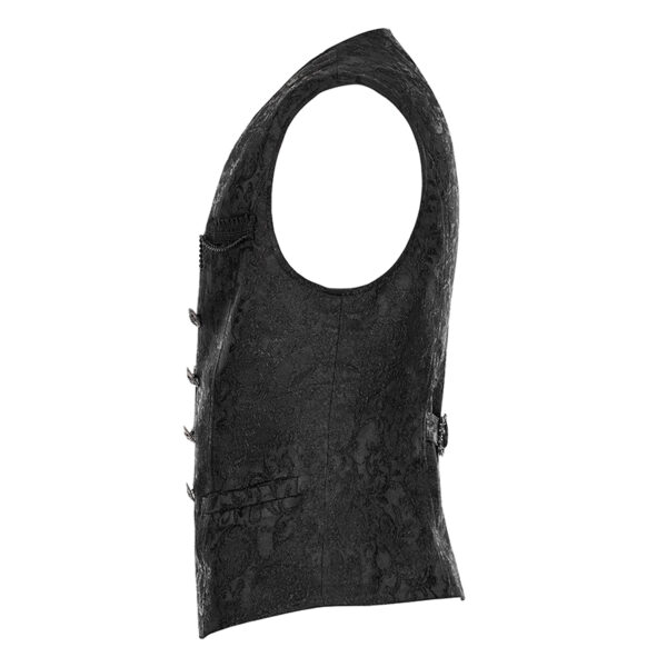 Gilet jacquard noir à broderie et chaîne Gilet jacquard noir à broderie et chaîne