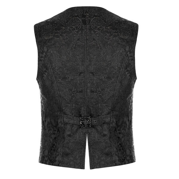 Gilet jacquard noir à broderie et chaîne Gilet jacquard noir à broderie et chaîne