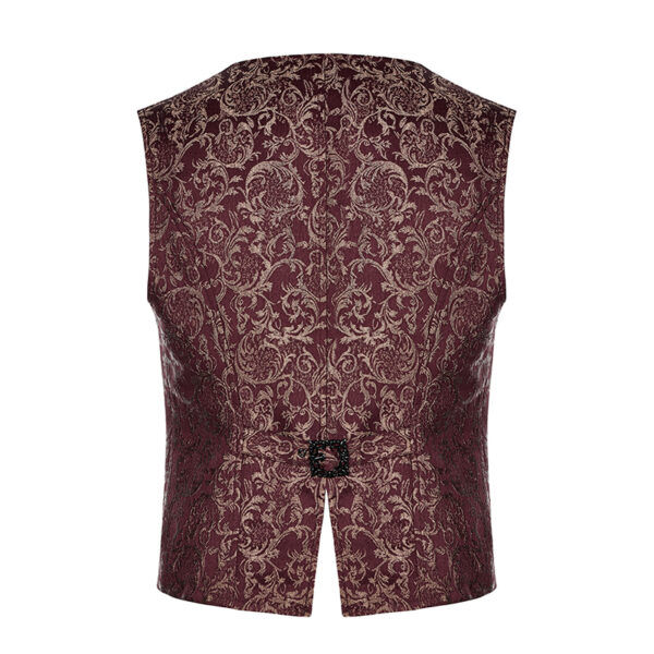 Gilet jacquard rouge et or à broderie et chaîne