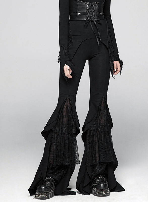 Pantalon évasé à volants et traîne Pantalon évasé à volants et traîne