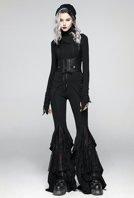 Pantalon évasé à volants et traîne Pantalon évasé à volants et traîne