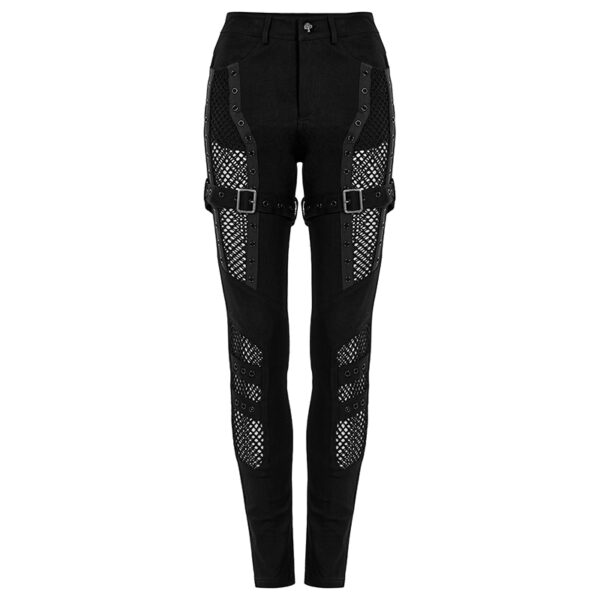 Jeans guerrière sexy à résille et sangles Jeans guerrière sexy à résille et sangles
