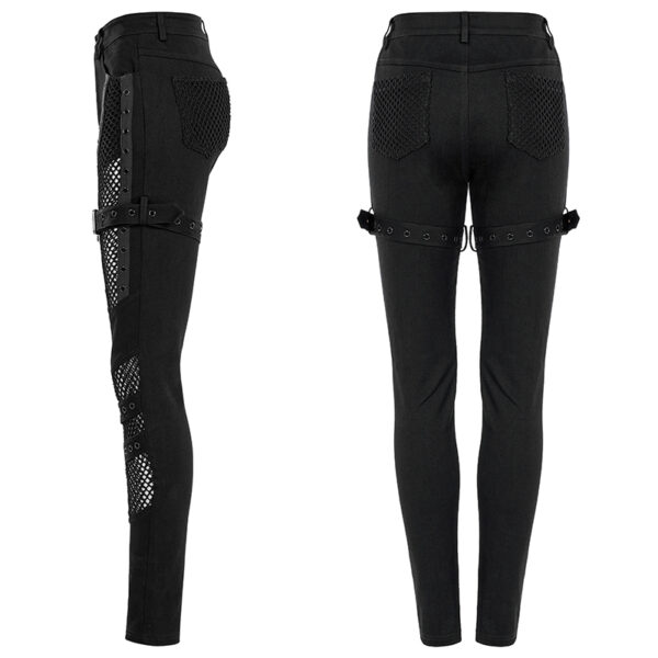 Jeans guerrière sexy à résille et sangles Jeans guerrière sexy à résille et sangles