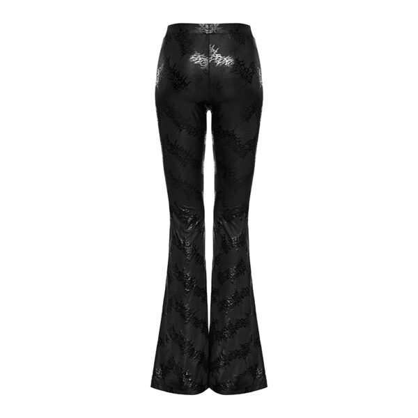 Pantalon évasé en jacquard lamé à laçages Noir Pantalon évasé en jacquard lamé à laçages Noir
